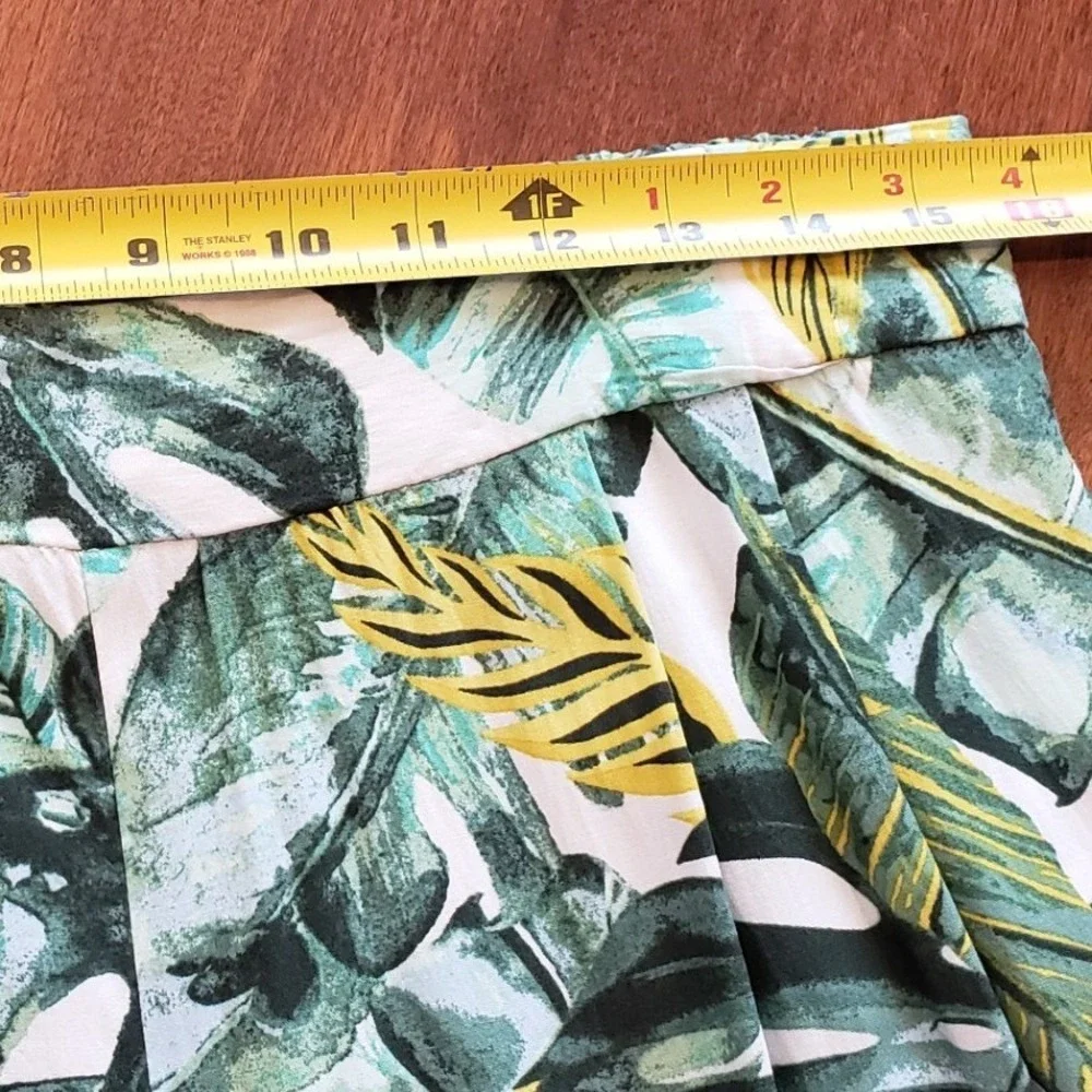 Sunburst Kiss XL Tropical Monstera Leaf Wide Leg Palazzo Pants Green 59775P‎ - Picture 6 of 6